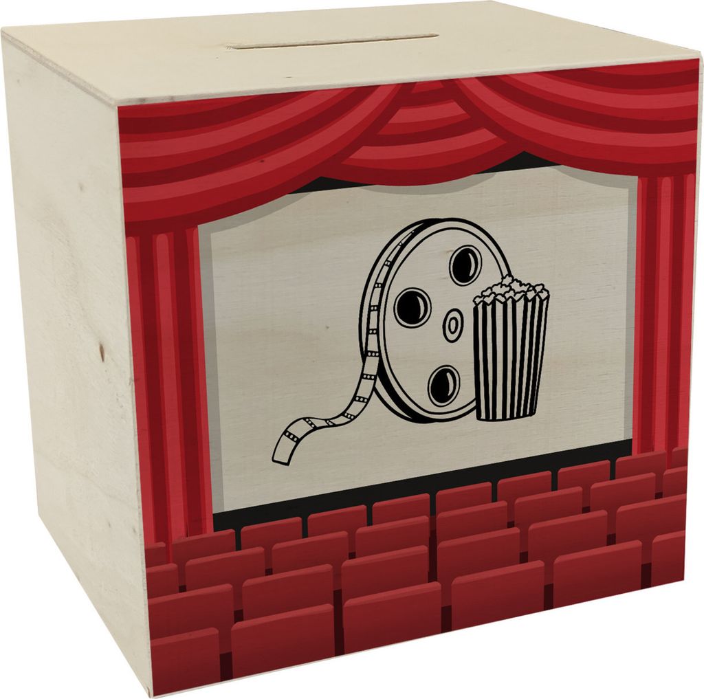 Kino Filmfans Spardose aus Holz Produktbild 