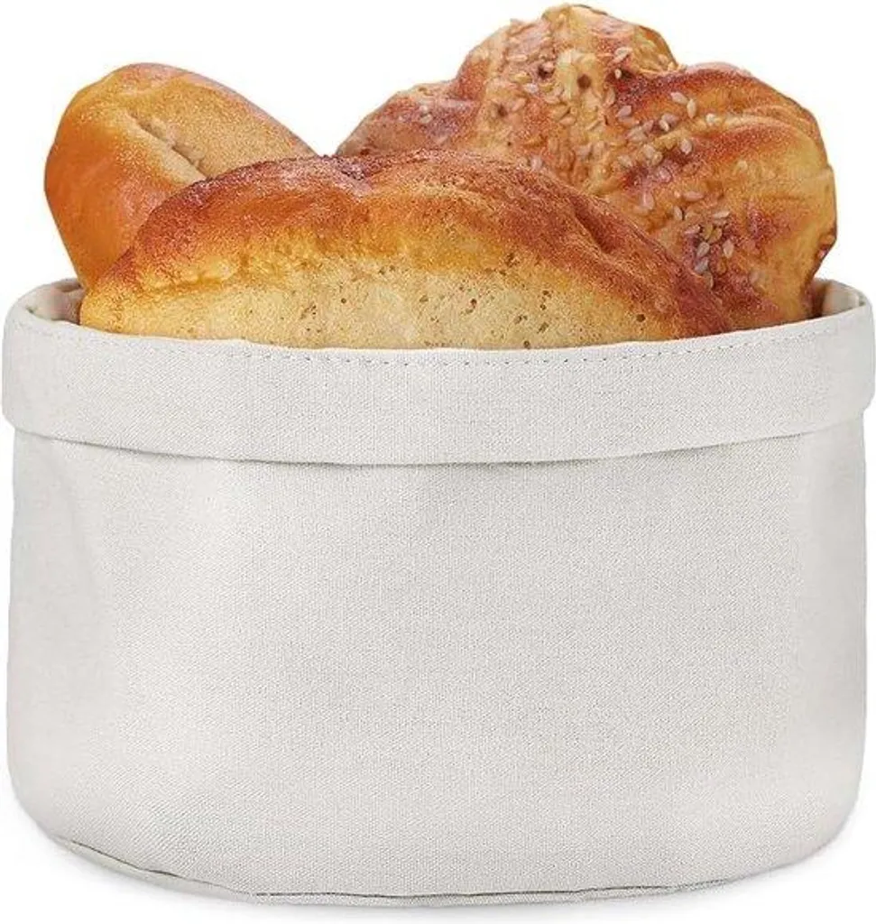 Panier à petit-déjeuner pliable en coton gris clair pour pain et fruits
