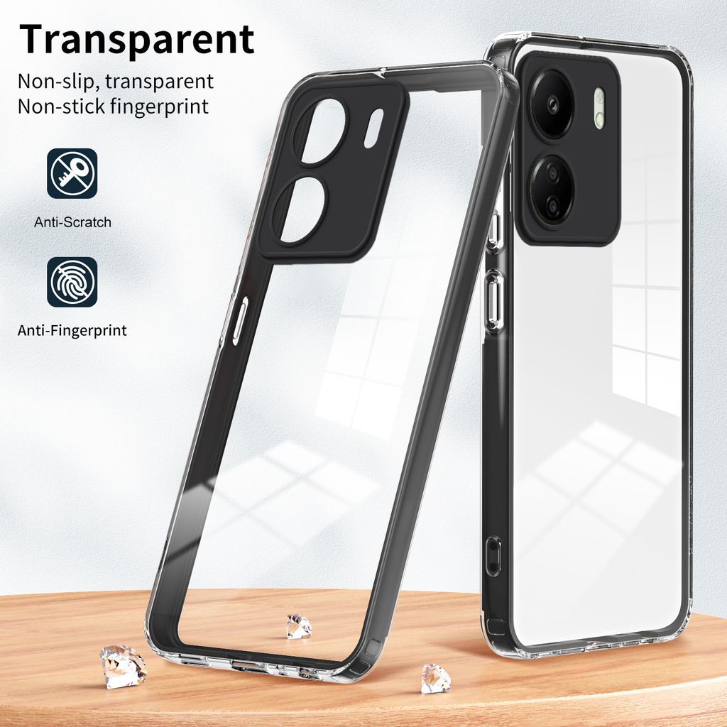 Transparente TPU Hülle Komplett-Schutz-Set Für Xiaomi Poco C65 – Transparente Hülle + Hartglas-Displayschutz Xiaomi POCO C65 Hülle