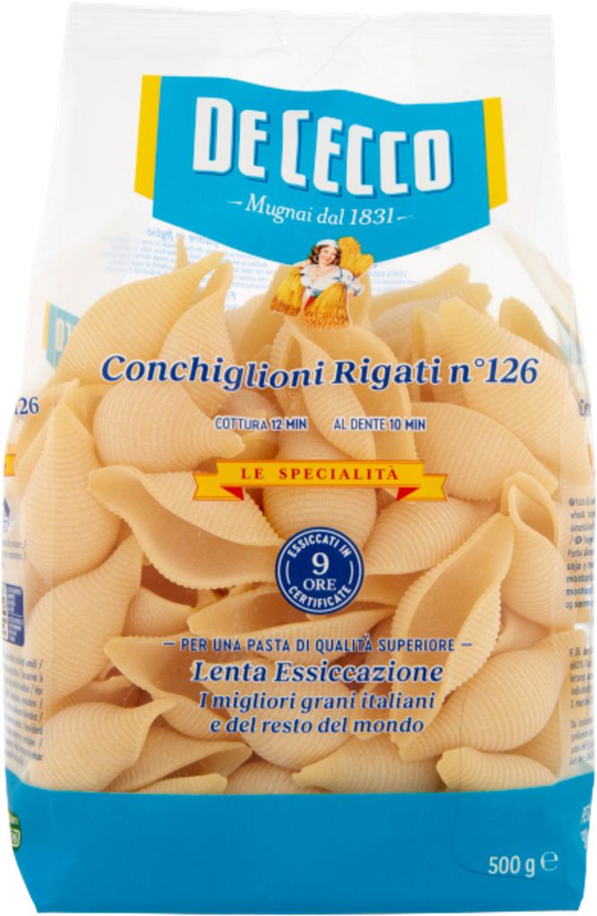 De Cecco Conchiglioni rigati Semola Nr. 126 - 500 gr. Produktbild 