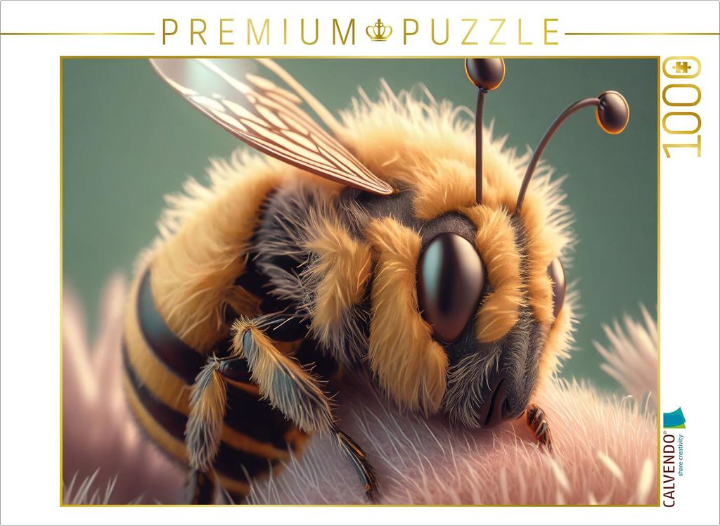 CALVENDO Puzzle niedliche schlafende Biene | 1000 Teile Lege-Größe 64x48cm Foto-Puzzle für glückliche Stunden