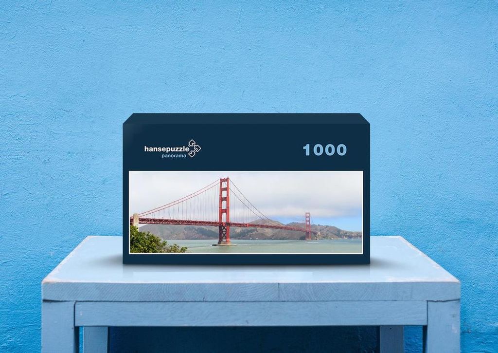 hansepuzzle 50423 - Golden Gate Bridge Puzzle, 1050 Teile, Reisen, 60,0 x 46,0cm mit hochwertiger Aufbewahrung, Kartonbox & Beutel