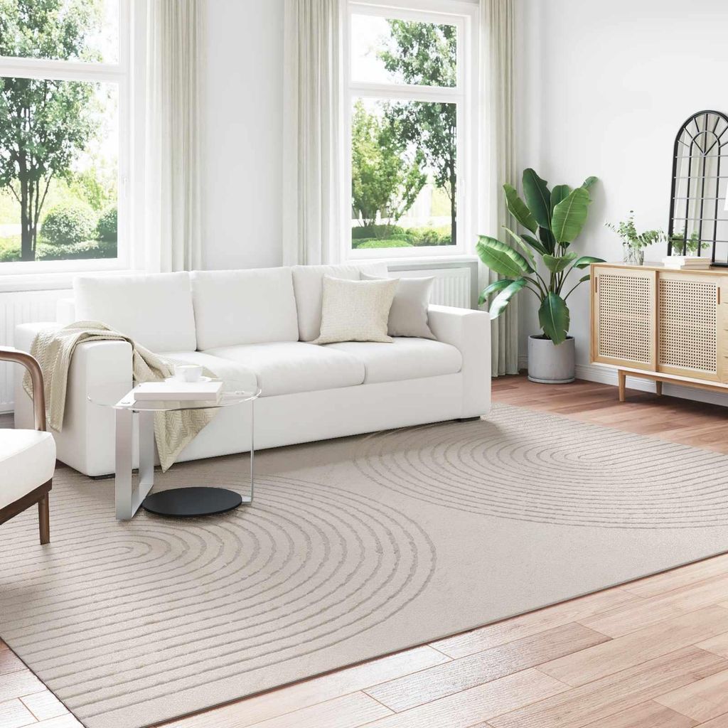 HOMMIE Teppich Wohnzimmer Schlafzimmer - Modern Stil - Bereichsteppiche - Rechtwinklig Creme 280x200cm DE443326 - Designerteppiche