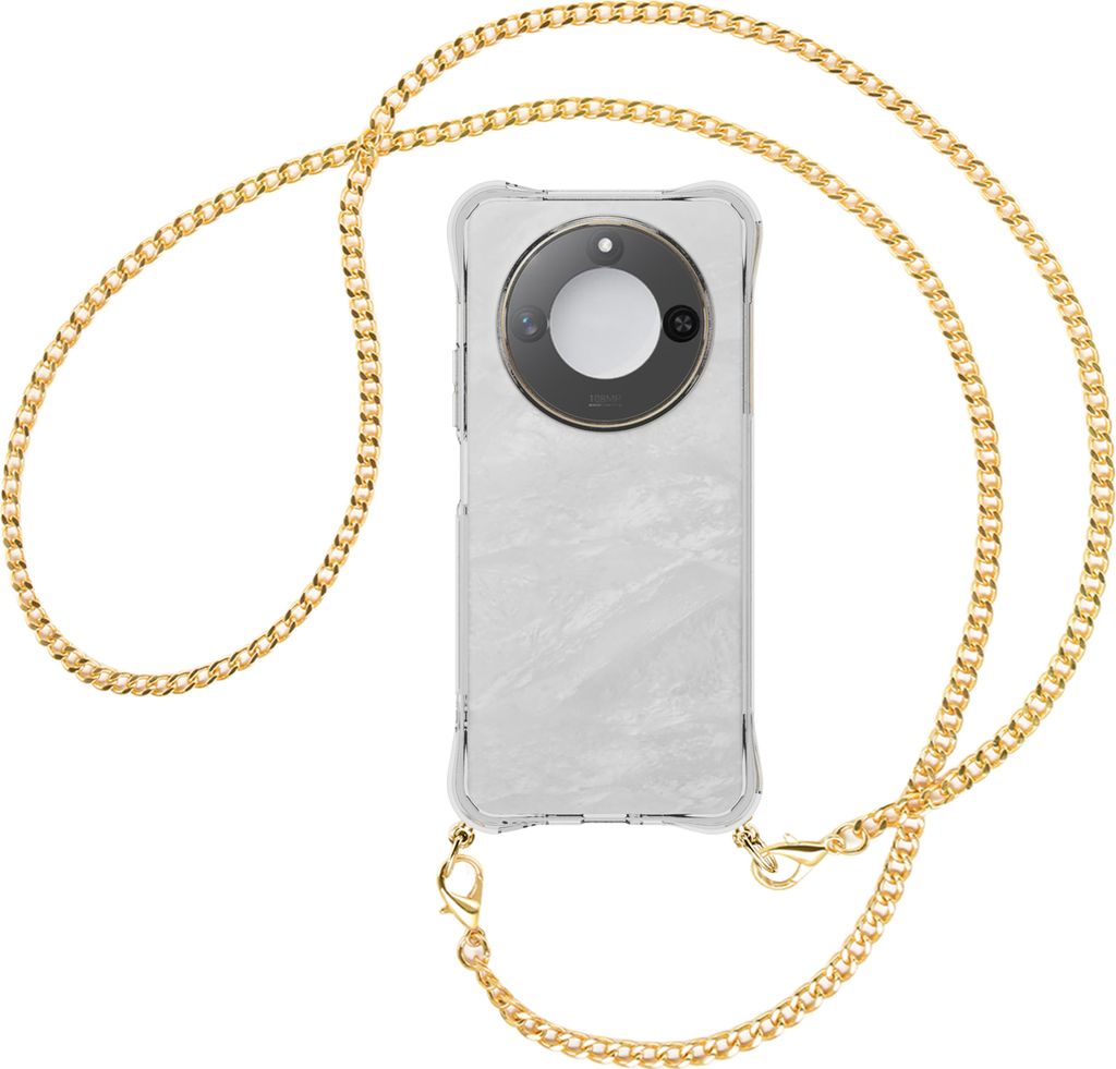 Handykette Backcover-Schutzhülle mit Band (Metall goldfarben) für Honor X60 5G - goldfarbene Kette