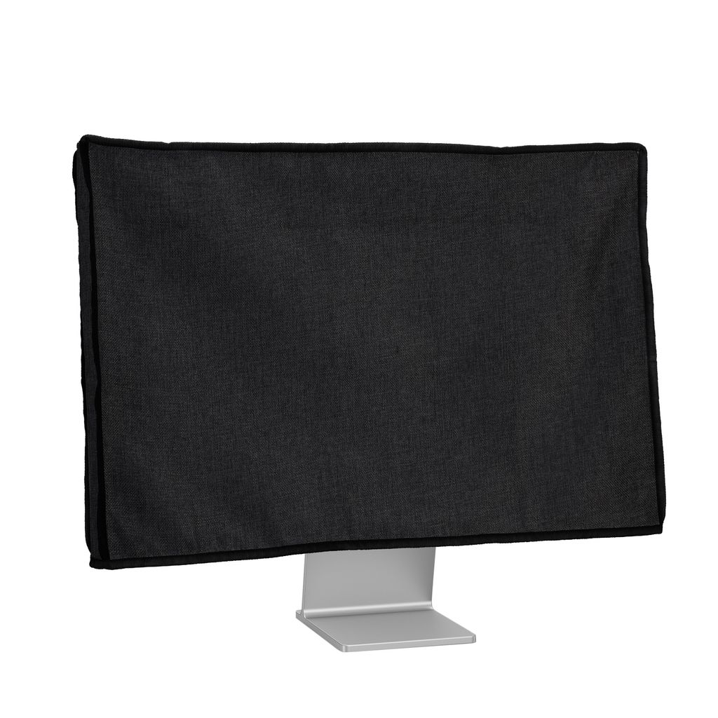 kwmobile Leinen Hülle kompatibel mit 31-32" Monitor - Schutzhülle Staubschutz Abdeckhaube für PC Bildschirm - Computer Screen Cover Staubhaube H...