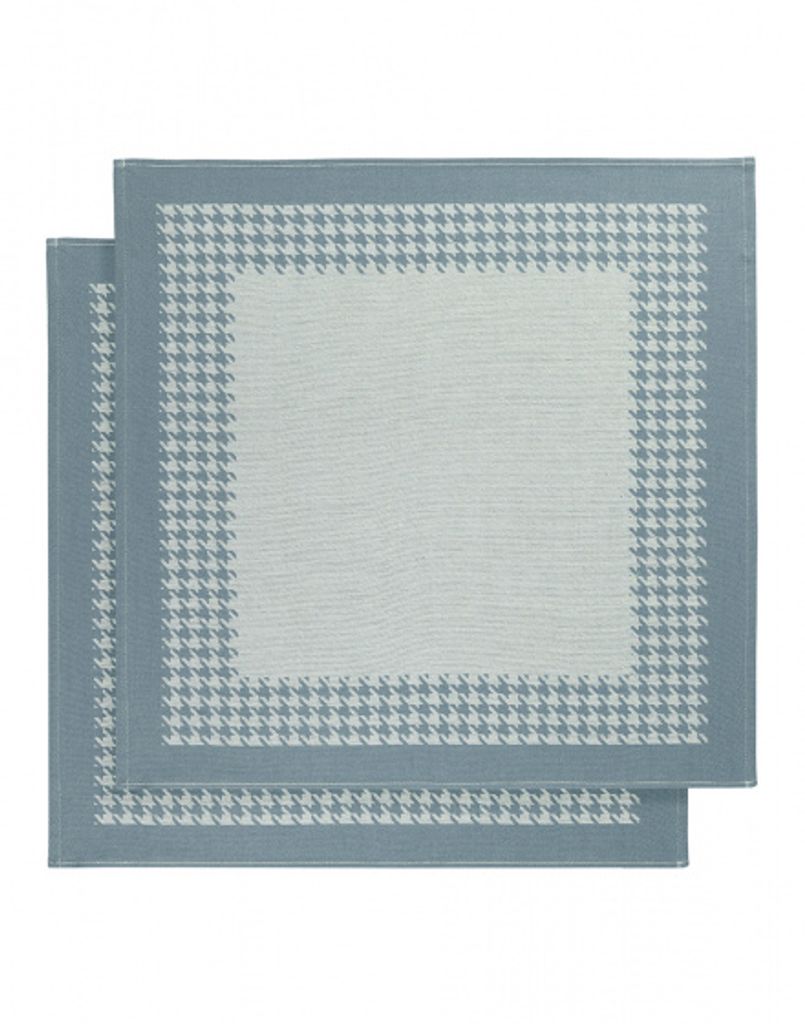 küchentuch 65x65 cm Baumwolle weiß/blau 2 Stück