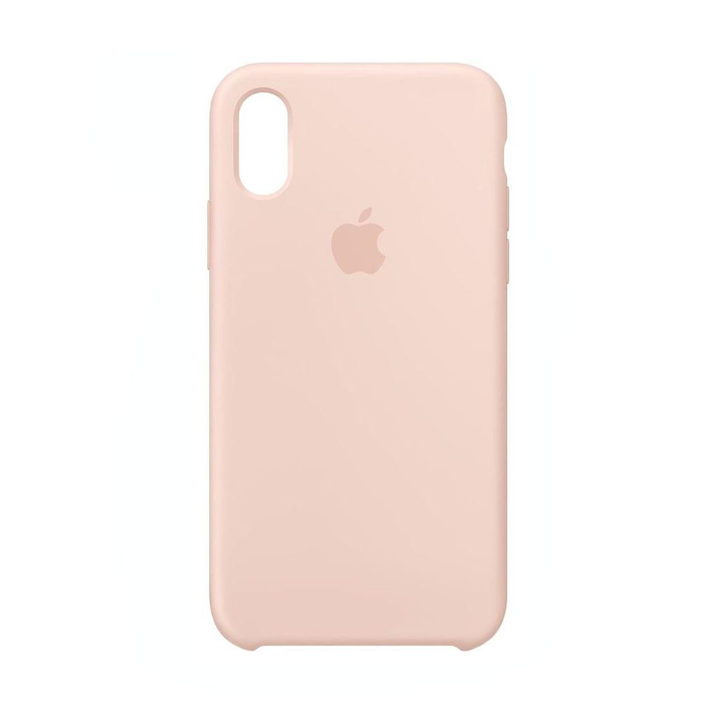 A pink iPhone case with an Apple logo is shown against a white background.