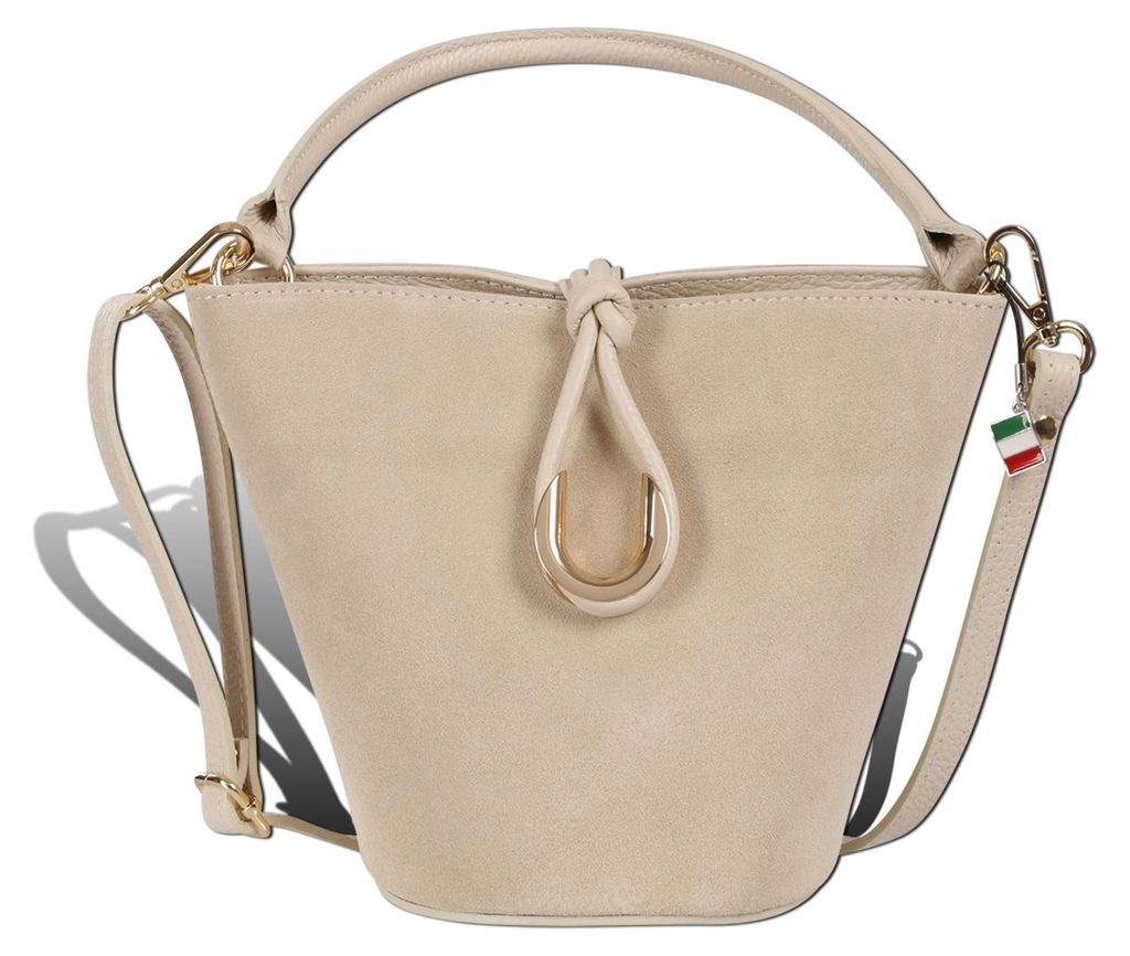 Florence Leder Tasche Damen Handtasche beige 23x14x18cm inklusive Italien Flagge D2OTF847I1