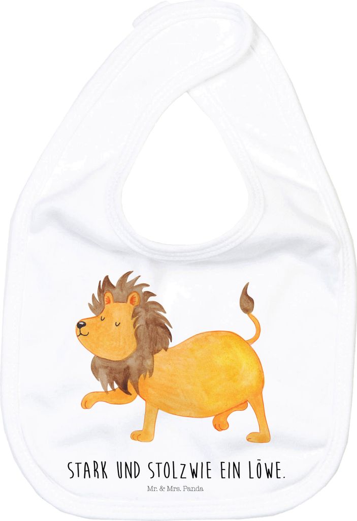 Mr. & Mrs. Panda Lätzchen Sternzeichen Löwe - Weiß - Geschenk, König Der Tiere, Geburtstag August, Für Babys, Schlabberlatz, Sabberlätzchen, ...