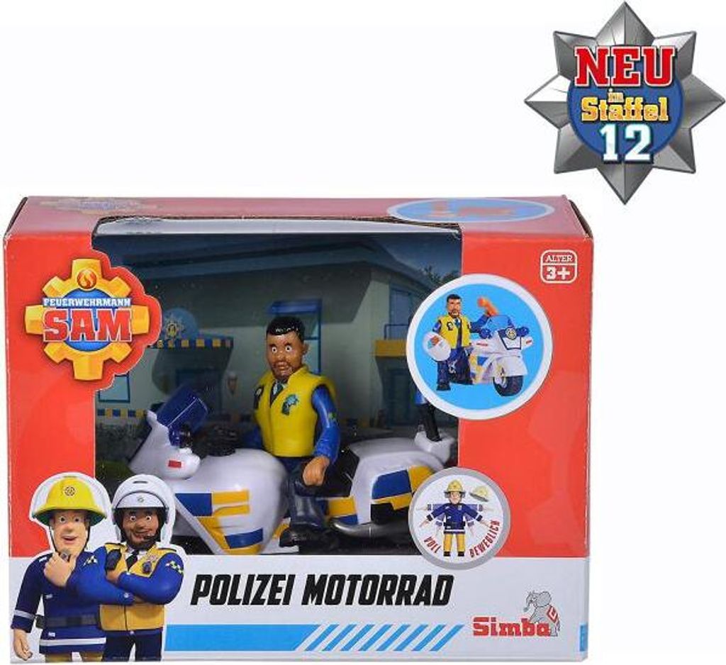 Simba Dickie Vertriebs GmbH Sam Polizei Motorrad mit Figur Produktbild 4