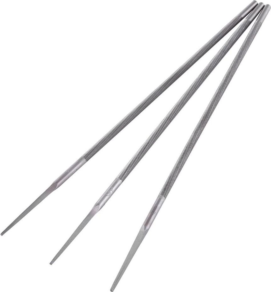 Kettensäge-Feilenset für Fahrradketten 3 Stück - Runde Feilen aus gehärtetem Stahl - Zum Schärfen von Kettensägen (4,8 mm)