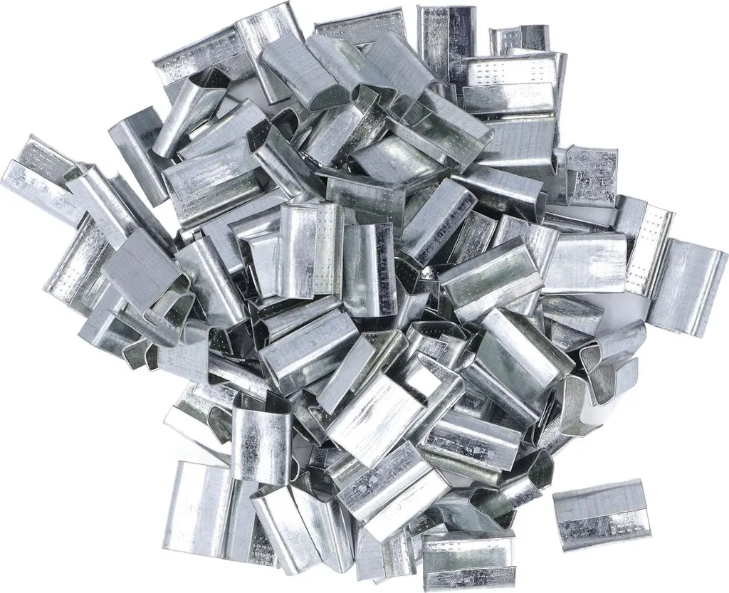 Agrafes de cerclage métalliques 16 mm pour feuillard plastique rigide PET