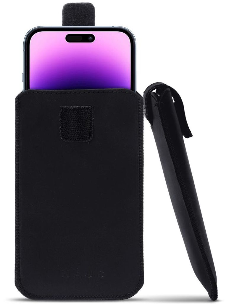 Schutzhülle für Apple iPhone 15 Plus Pro Max Handy Tasche Leder Hülle Pull Tab