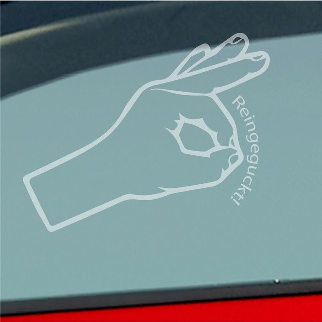 Auto Aufkleber Reingeguckt! 16x10 cm Milchglas Sticker Heckscheibenaufkleber