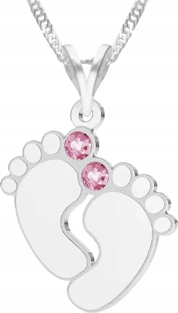 Collana Piedi Bambini Argento 925 con Zirconi 52+3cm | Gioielli Bimbi