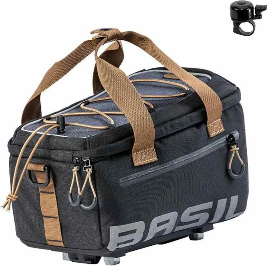 Basil Miles Sacoche Porte-bagages MIK 7L Noir Gris avec Sonnette Vélo