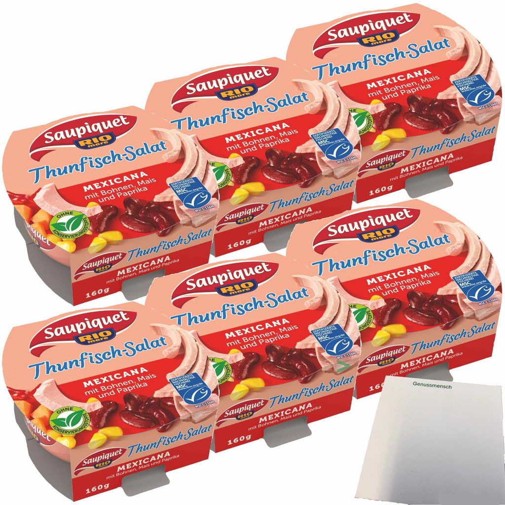 Saupiquet Thunfisch Salat Mexicana 6er Pack (6x160g Dose) + usy Block