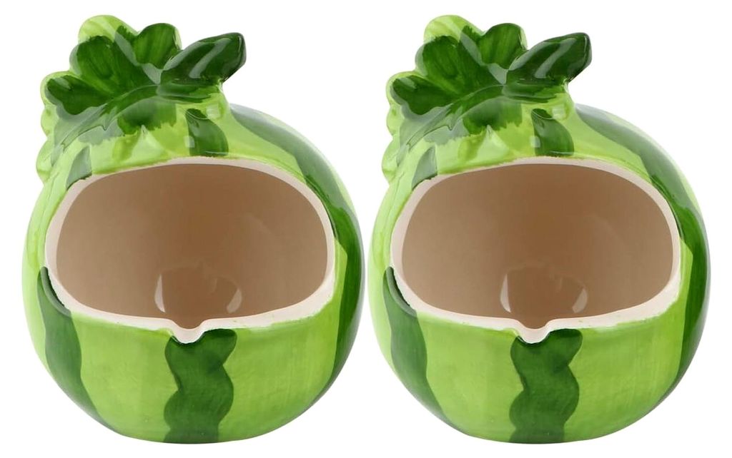 2 Stück Hamsterhaus in Wassermelonenform aus Keramik, Kühlnest für den Sommer, Haustierzubehör für Zwerghamster, Schlafplatz, sicher und langl...