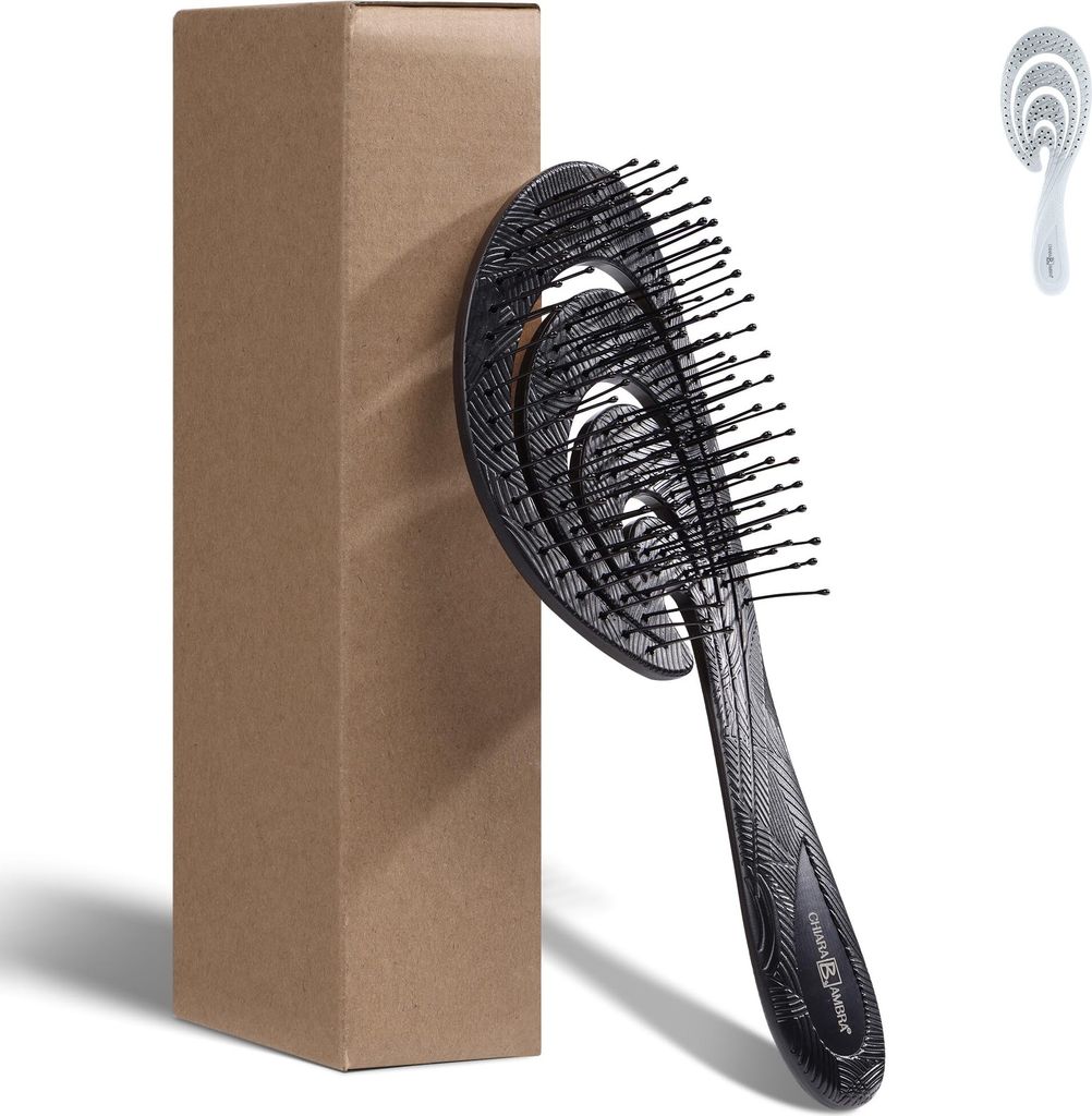 Chiara Ambra Haarbürste ohne Ziepen - Bürste für glatte Haare und Locken - Entwirrbürste für Damen Mädchen Kinder - Haar Bürste für Männer...