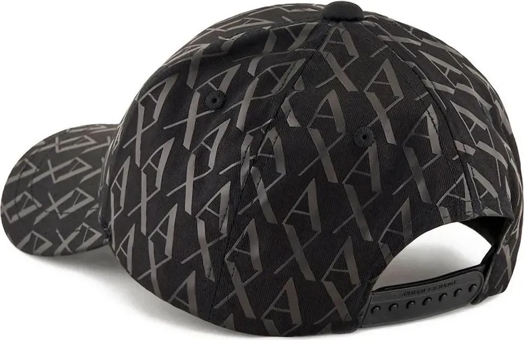 Casquette Armani Exchange noire à motif tissé intégral et taille unique - 4