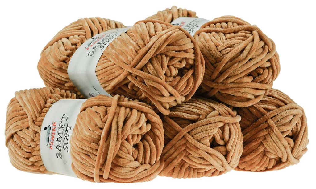500g Strickgarn Samet Soft Chenille beige