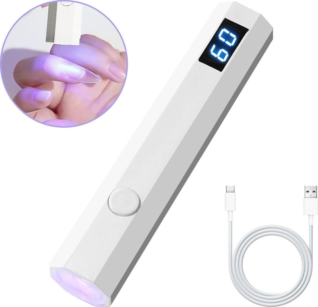 UV Lampe für Gelnägel Lichthärtungsgerät Mini Wiederaufladbar UV Nagellampe Lampe mit LCD-Display Gel Nails Light für Alle UV Gel Nagellacke