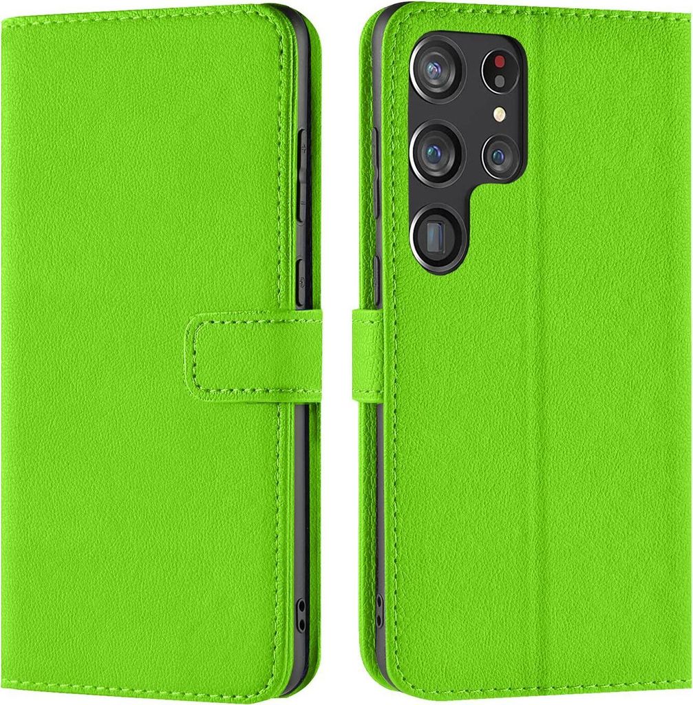 Conie Klapp Tasche für Samsung Galaxy S23 Ultra Kartenfach Rundumschutz Hülle in Grün
