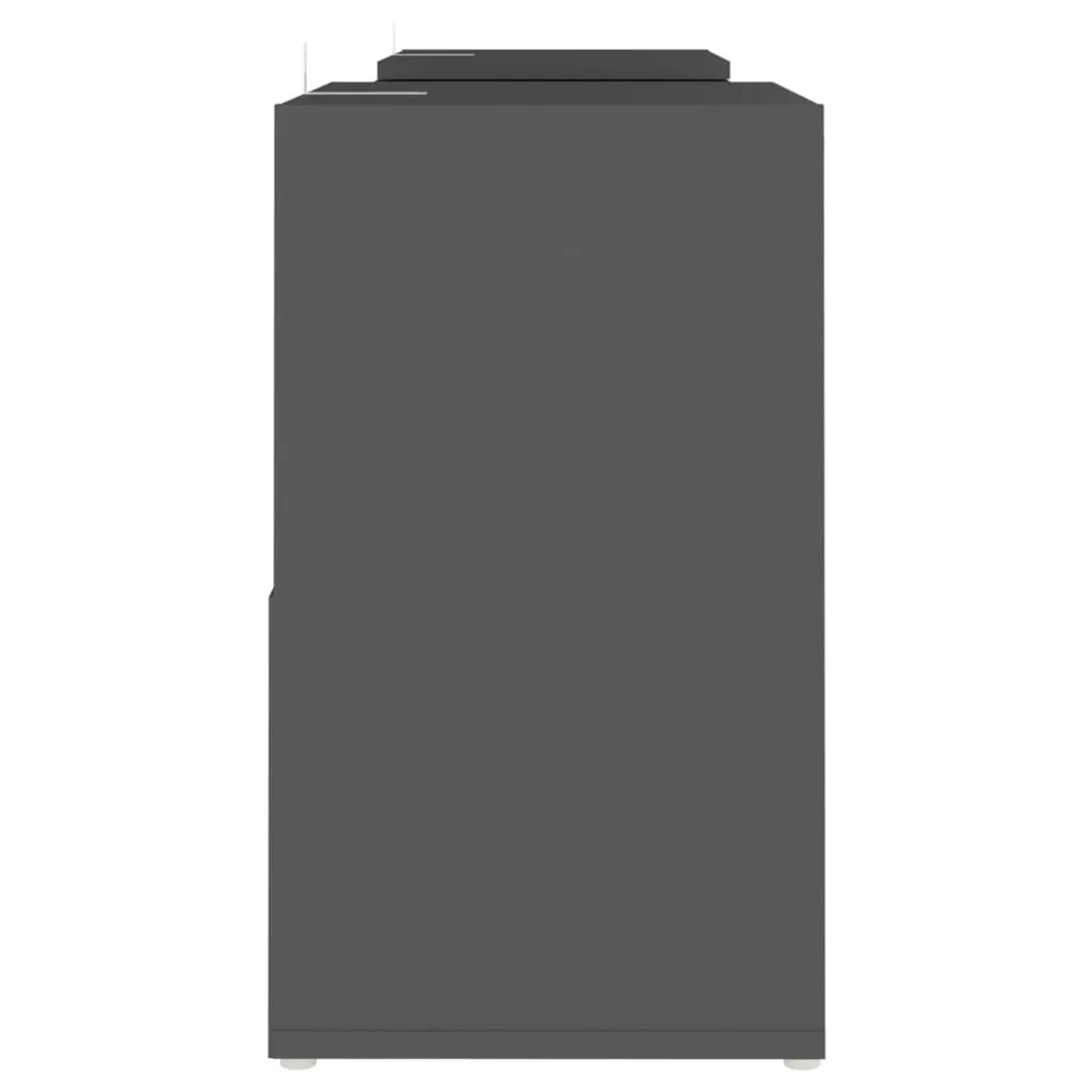 Banc TV Gris Anthracite 104 cm - Buffet Bas Multimédia Gain de Place - 4