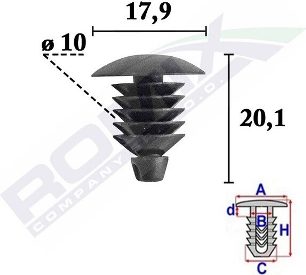 10x ROMIX C70586 Clip Zier- / Schutzleiste Kofferraum Produktbild 
