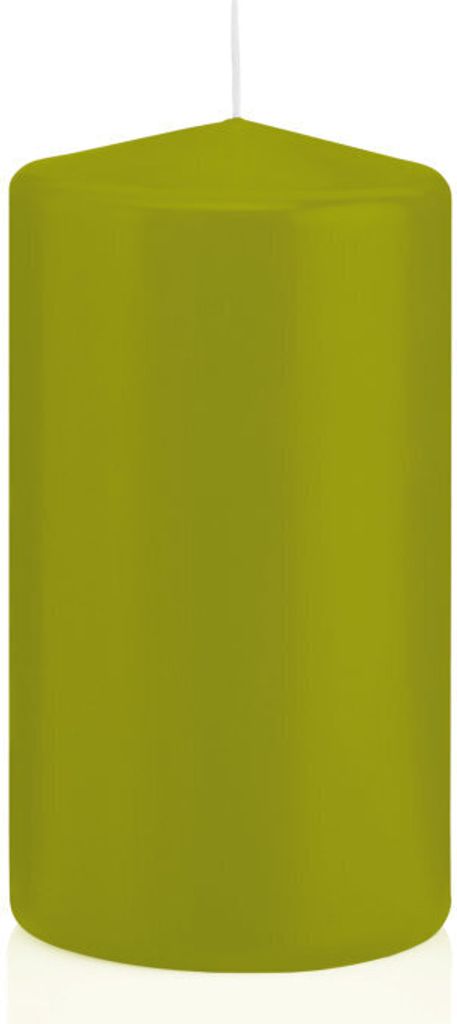 Kerzen grün, Stumpenkerzen grün 13 x 6,8 cm (H x Ø), 12 Stück, Wiedemann Kerzen, Markenkerzen Germany in RAL Qualität