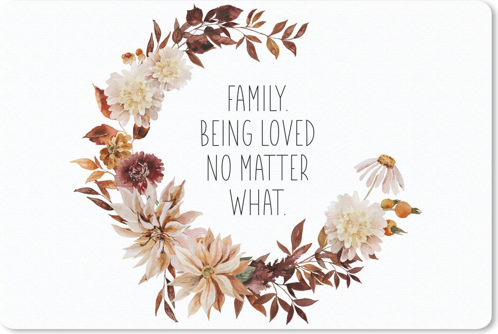 MuchoWow Mauspad Mousepad Zitate - Sprichwörter - Familie, geliebt werden, egal was passiert 27x18 cm - Mousepads - Maus Mat - Pad - Mausunterla...