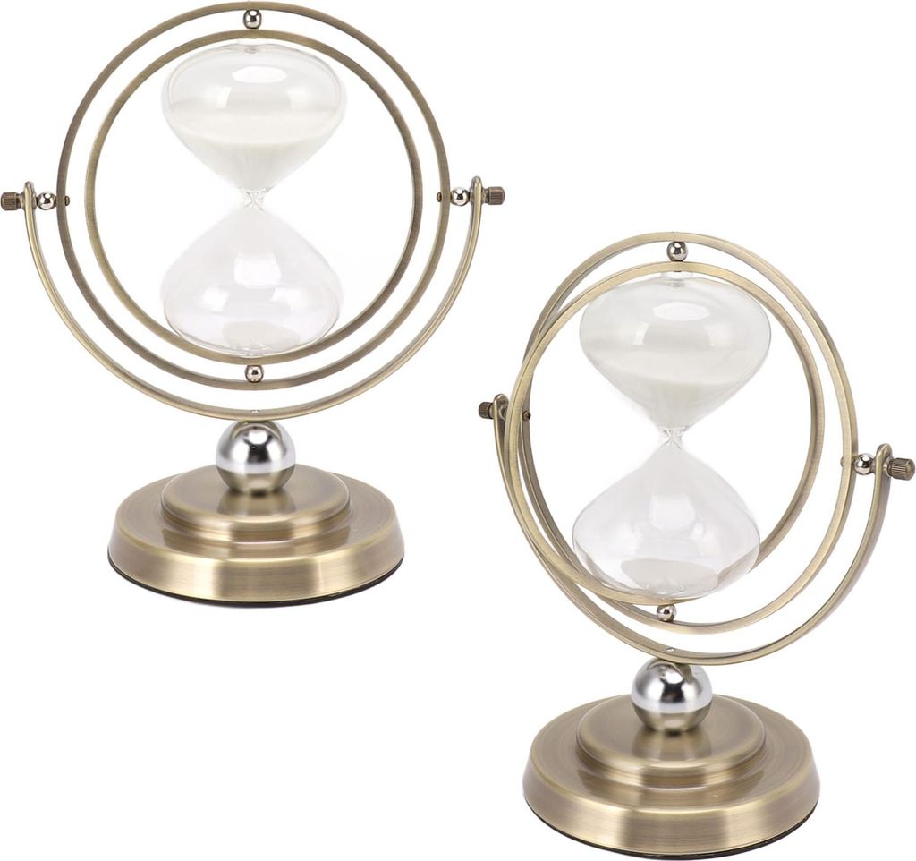 Metall-Sanduhr, einfach, modern, präzises Timing, zarte Sanduhr, Heimdekoration, Bronzefarbe, Weiß, 60 Min