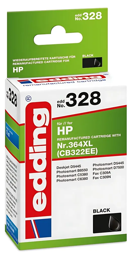 Cartouche edding EDD-328 noire HP 364XL : fini les impressions floues