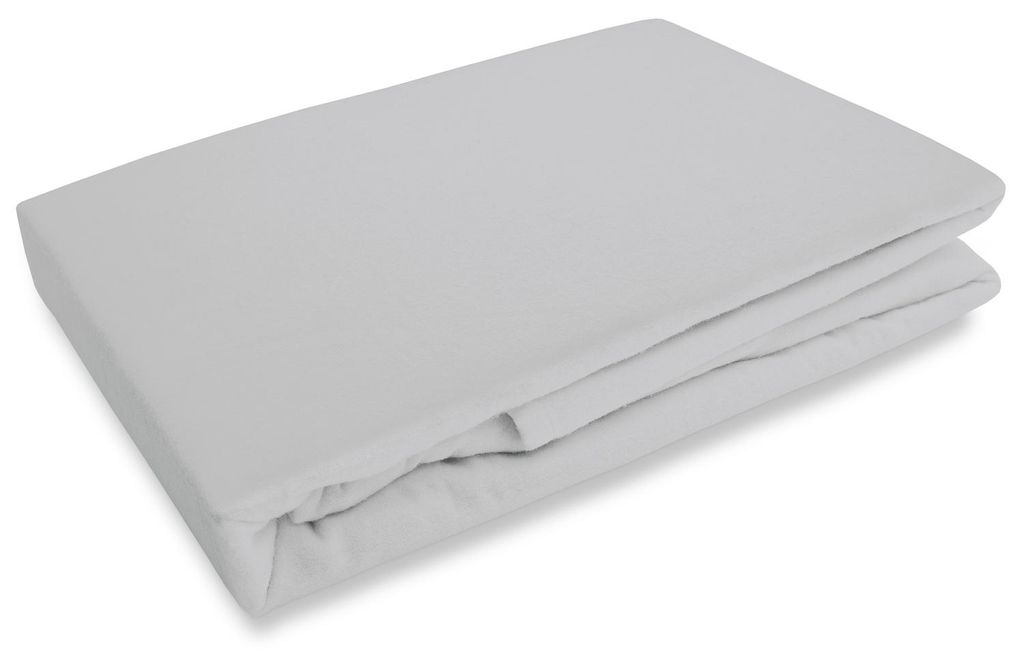 Spannbettlaken, Flanell-Spannbettlaken, Warm 180x200 Hellgrau