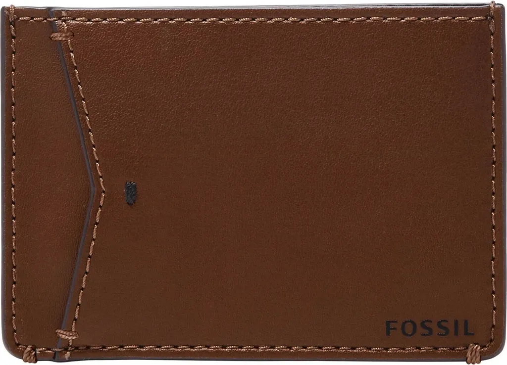 FOSSIL Joshua Portacarte in Pelle di Cactus - Marrone Vegan Eco-Friendly