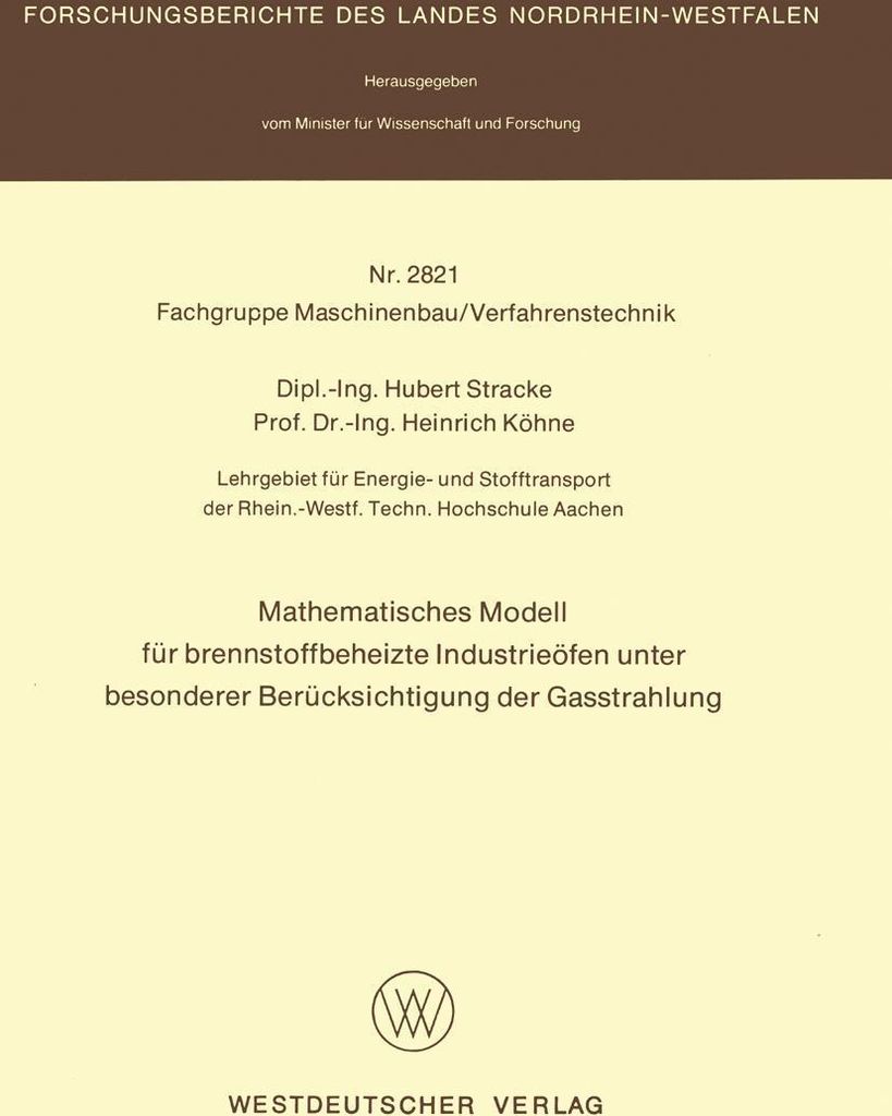 Mathematisches Modell für brennstoffbeheizte Industrieöfen unter besonderer Berücksichtigung der Gasstrahlung