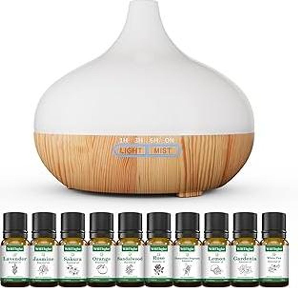 Aroma Diffuser Set für ätherische Öle 500ml Fernbedienung 14 LED Farben 4 Timer Einstellungen Raumduft Ideal für Entspannung, Wellness & Aromat...