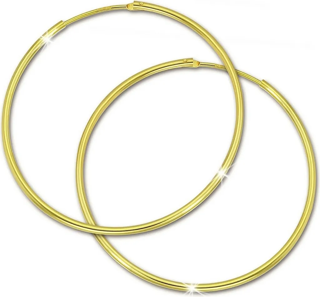 Boucles Créoles Or Jaune 8k Anti-Allergie 44mm Ne Noircissent Pas