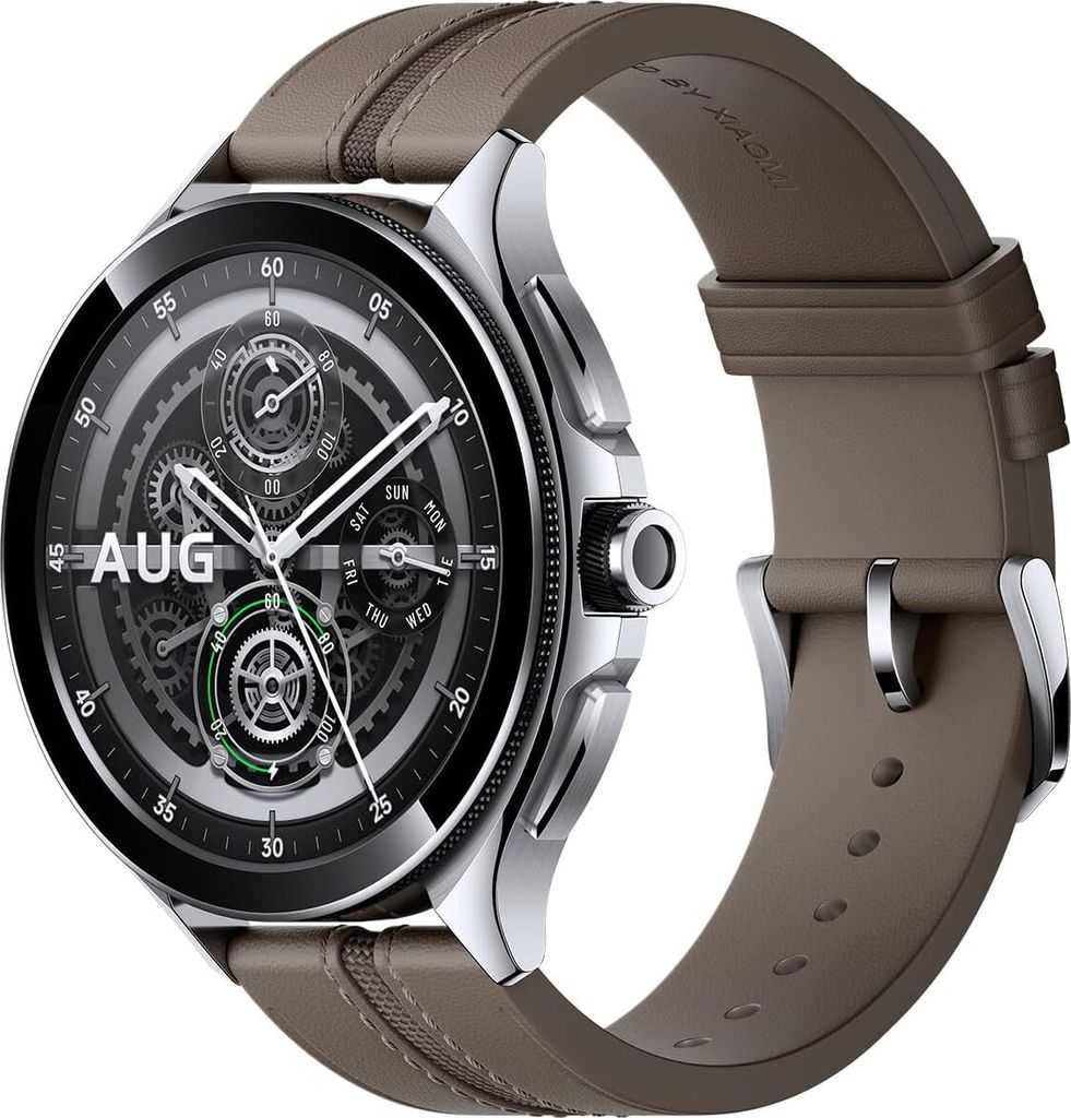 Xiaomi Watch 2 Pro 4G (LTE) SmartWatch (135-205 mm, Leder, Silber/Braun), Braun, einzigartig, klassisch, braun, klassisch