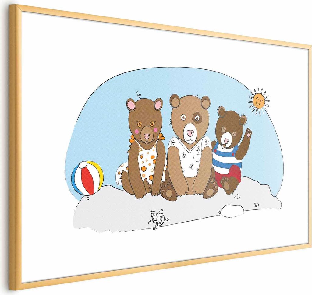 Posterpapier Poster - Bears on the Beach 60x40 cm Für Kinder e-A-0108-ao-a
