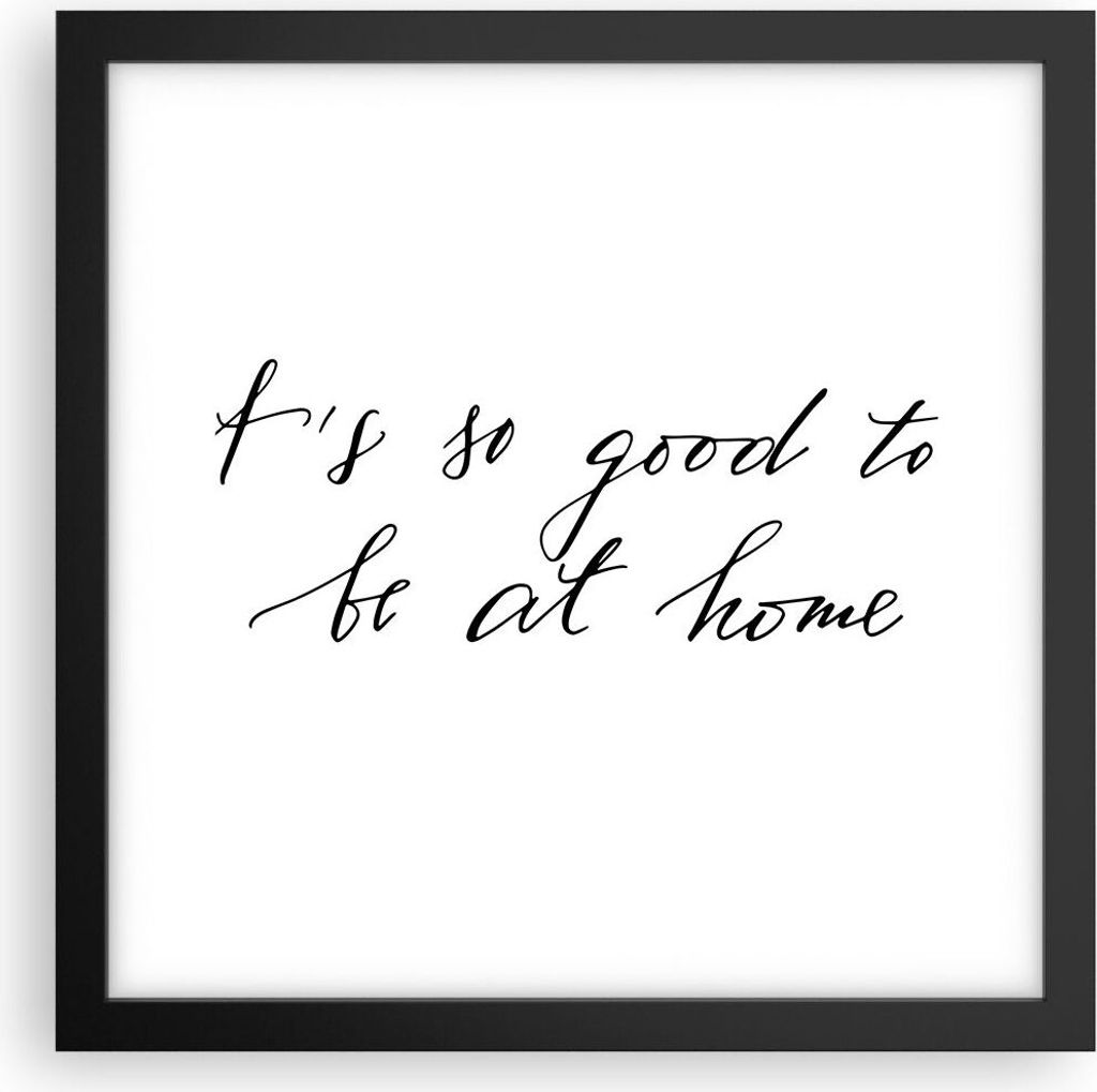 Gerahmtes Poster - Schwarzer Rahmen - Motto Glück Haus - 30x30 cm - Wand Bild - Wanddeko - Wandbilder - Kunstposter - Wandposter - Bilderrahmen - ...