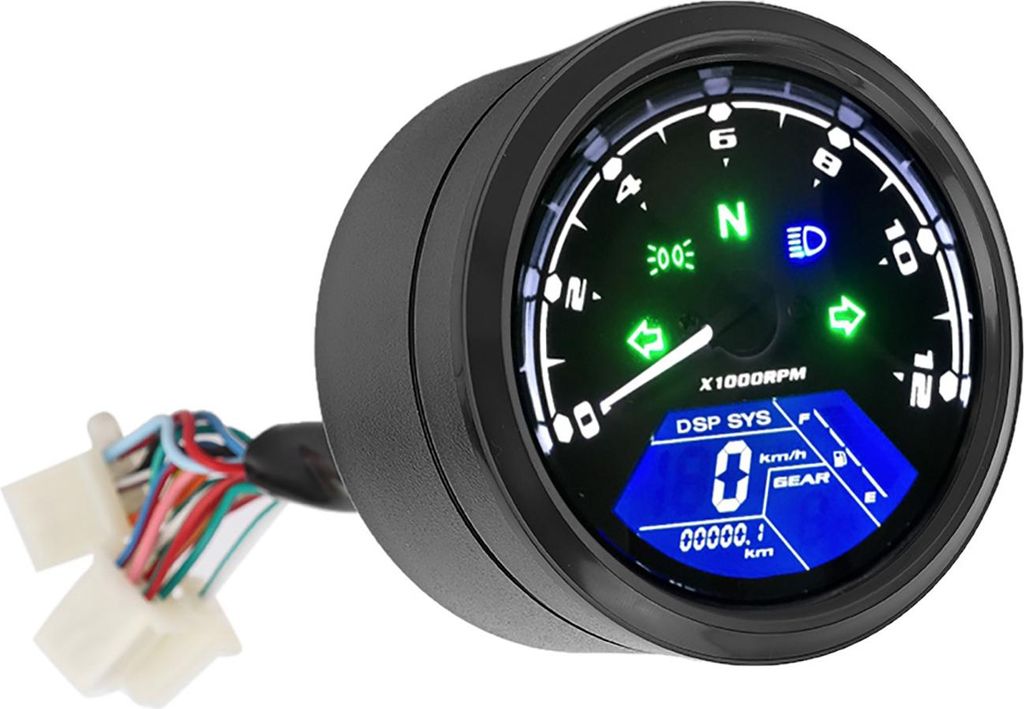 Motorrad -Multifunktionsanzeige wasserdichte Anti -Vibration Digital LCD -Tachometermesser