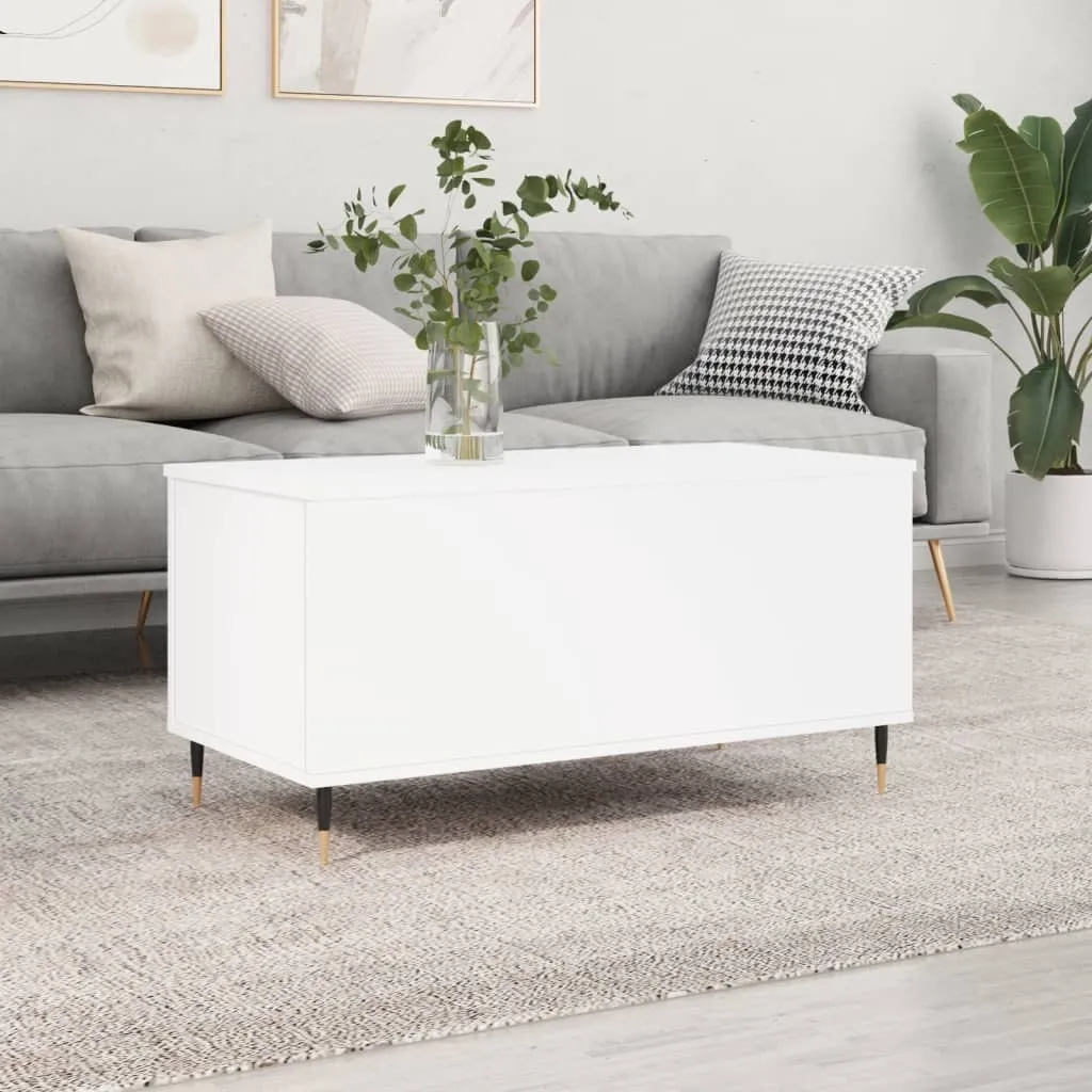 Tavolino Bianco Design 2025 | 90x44,5x45 cm Legno Moderno