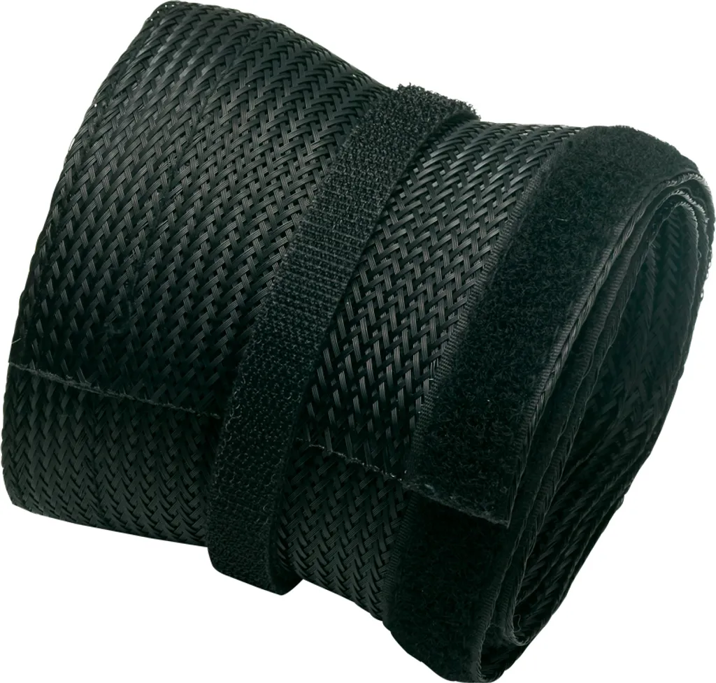 Gaine de rangement pour câbles extensible noir 85mm en polyester 1,80m