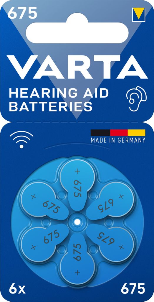 VARTA Hörgeräte Knopfzelle "Hearing Aid Batteries" 675 6 Produktbild