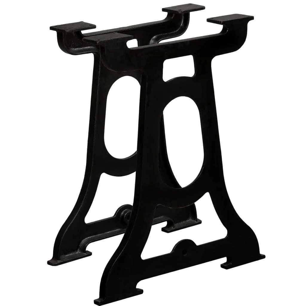 Pied de table de salle à manger en fonte cadre en Y robuste - Lot de 2