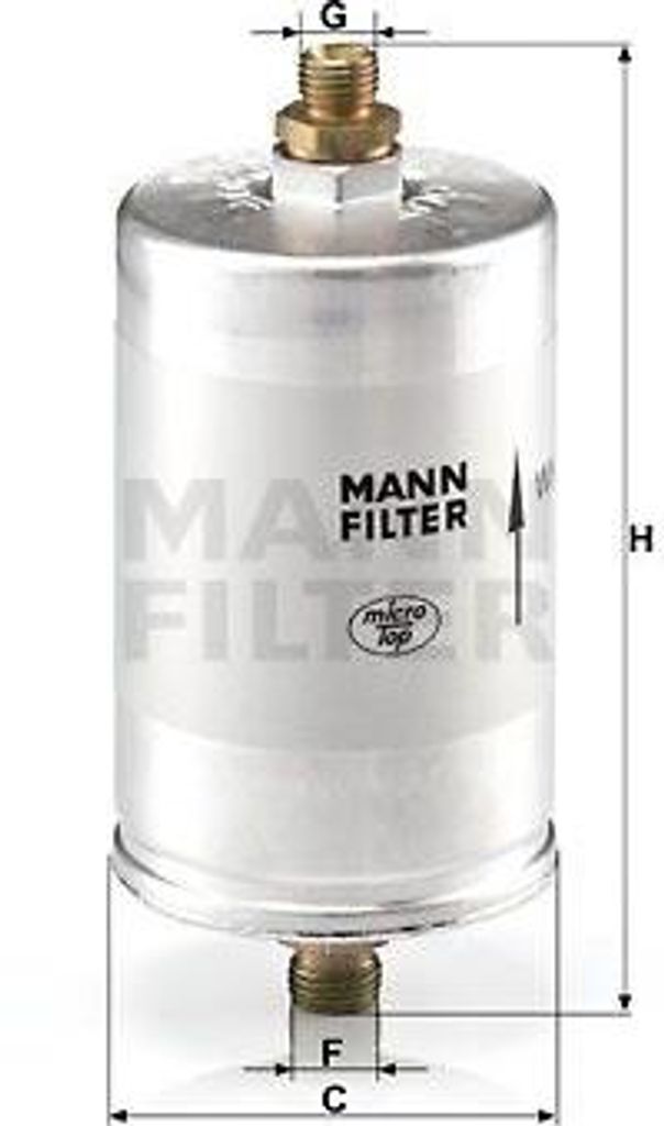 MANN-FILTER WK 726/2 Kraftstofffilter OE 92811014708 kompatibel mit 911