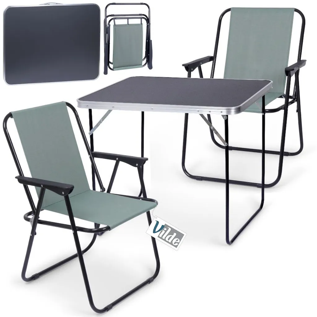 Table Pliante de Camping avec Chaises Kit Voyage Ultra Léger et Robuste - 9