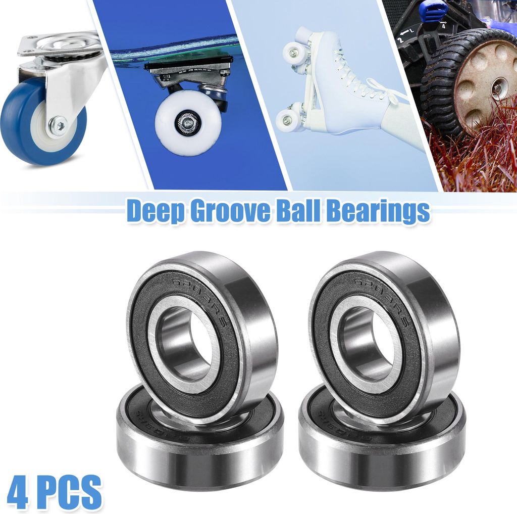 4Stk 6203-2RS 17x40x12mm Rillen Kugellager Silberton