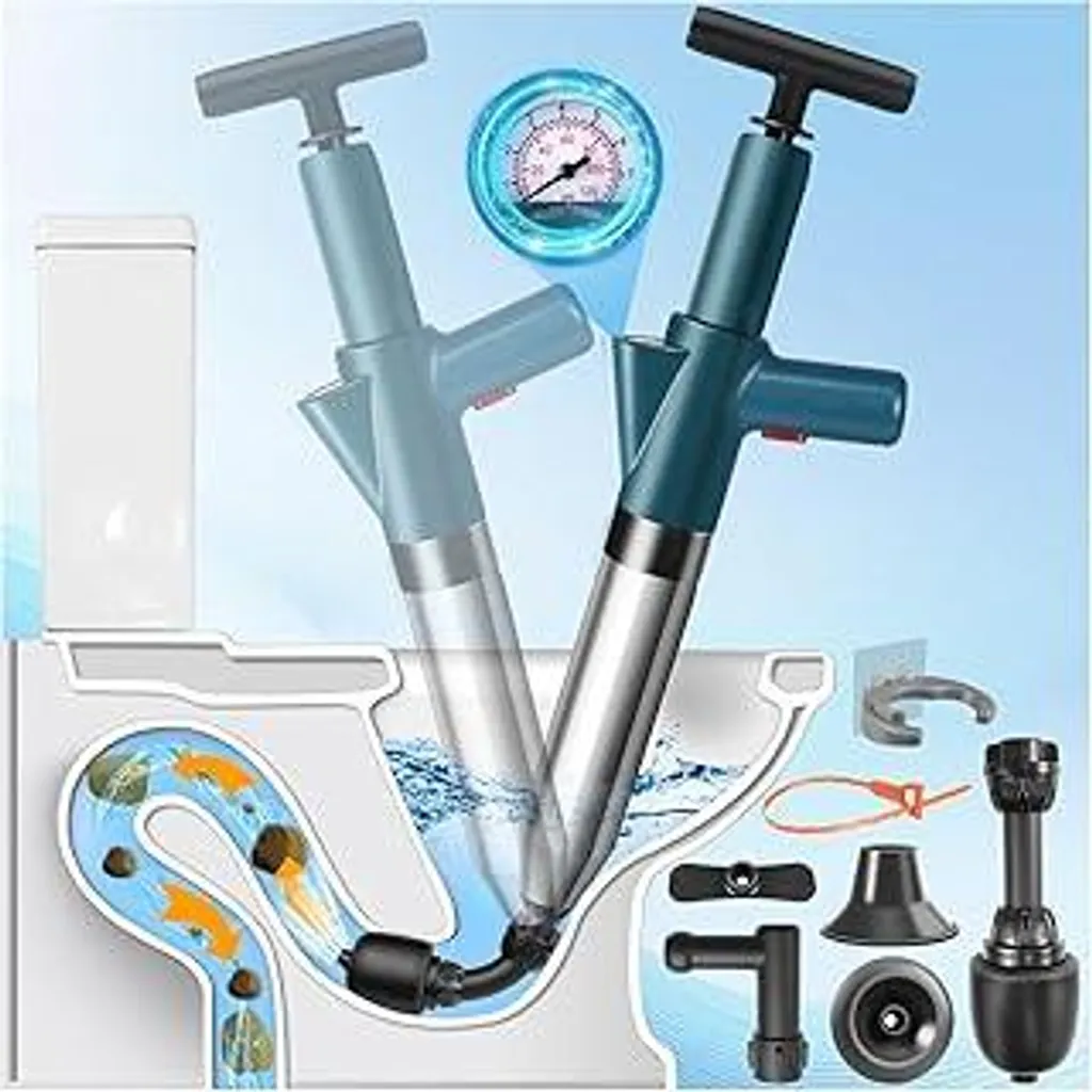 Sturalavandini Professionale ad Aria Compressa con Manometro e 4 Ventose